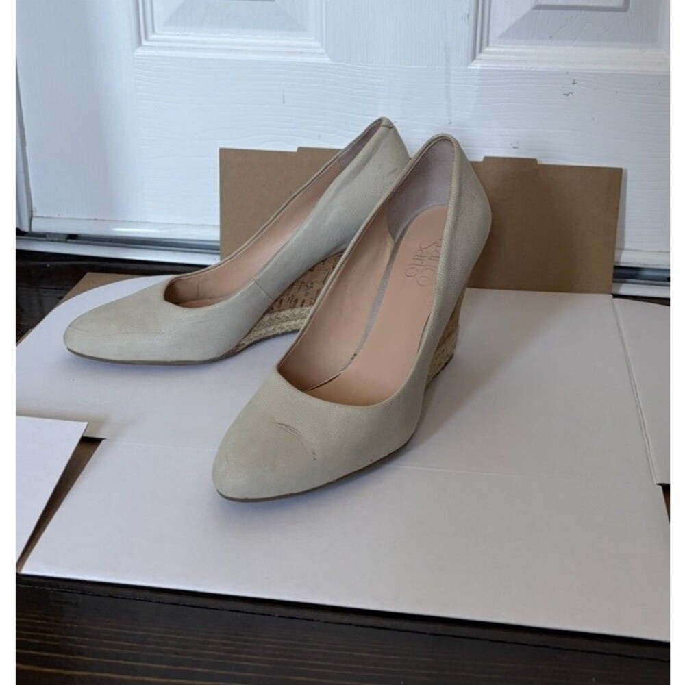 Franco Sarto Women's White Wedge Heels Size US 8.5